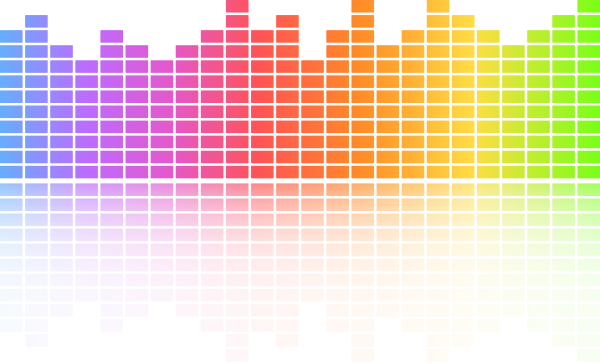 A rainbow-colored equalizer